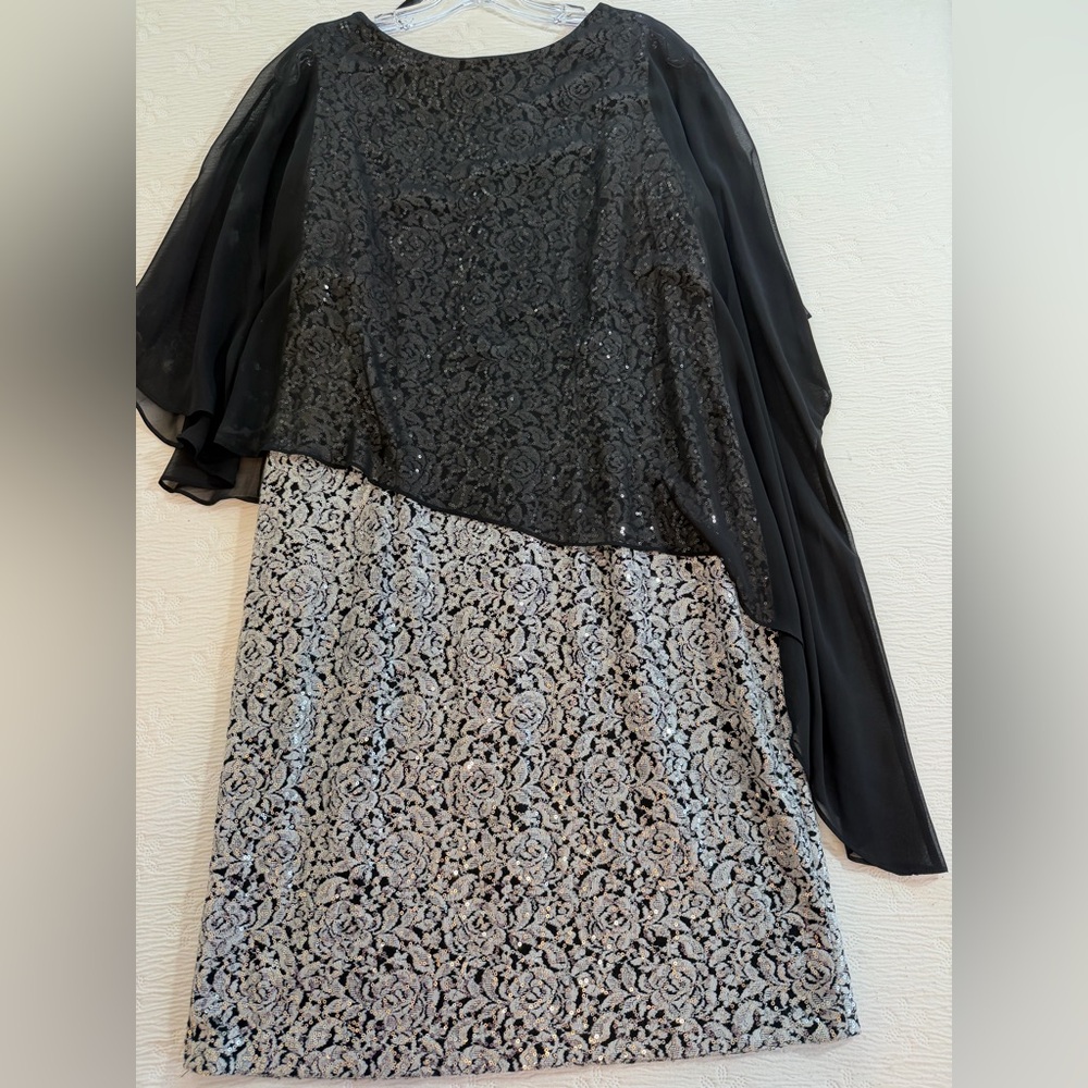Jessica Howard Cocktail Dress black silver size 14 - Picture 6 of 10